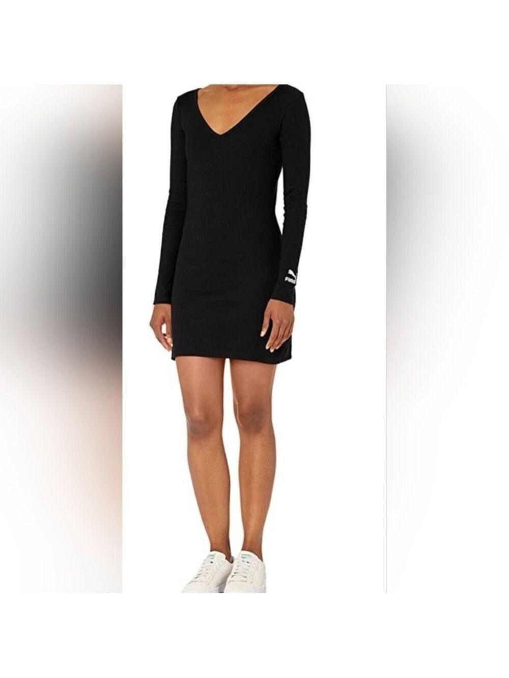 PUMA Black Classics Ribbed Bodycon Dress Size XL - Picture 1 of 8